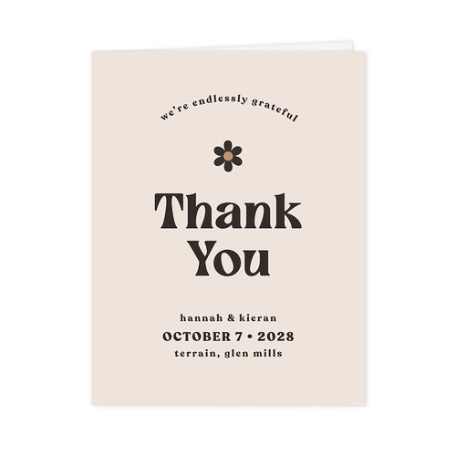 Simple Retro Daisy Thank You Cards Charcoal