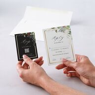 Elegant Eucalyptus Christmas Foil QR Code RSVP Cards Licorice Signature Standard