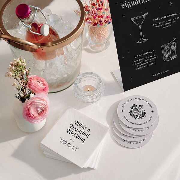 Moody Gothic Rose Bar Bended Tabletop Sign X-small Midnight Standard Plastic XS Tabletop Bar
