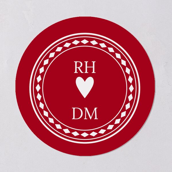 Las Vegas Playing Card Wedding Stickers Jewel Red