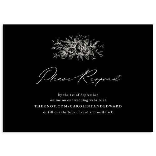 Antique Victorian Botanical Wedding Response Cards Licorice Signature Standard