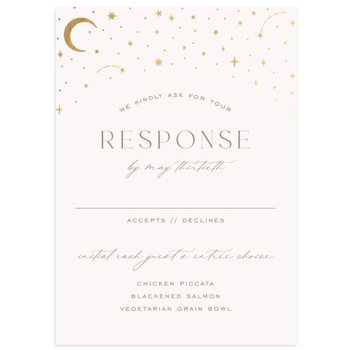 Celestial Arch Wedding Response Cards Gold Fawn Signature Standard