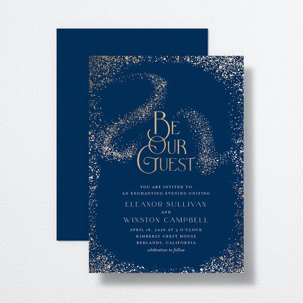 Be Our Guest Wedding Invitations Gold Navy Signature No Standard
