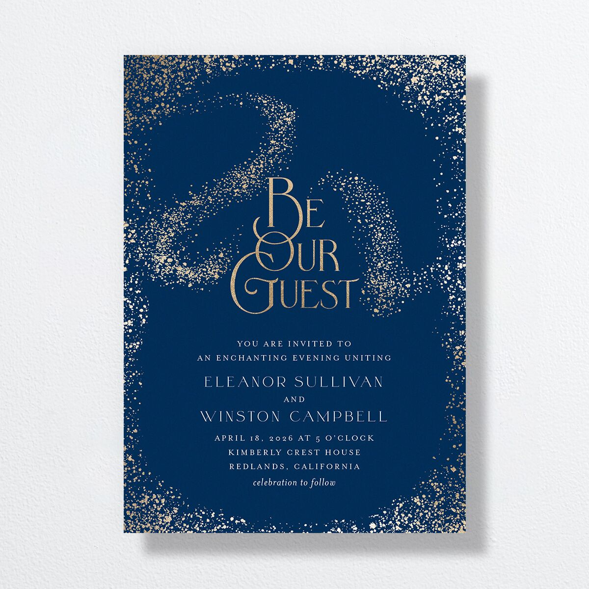 Be Our Guest Wedding Invitations Gold Navy Signature No Standard