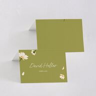 Monogram Daisies Place Cards Olive Signature