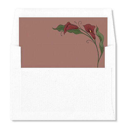 Calla Lily Nouveau Envelope Liners Maroon Standard