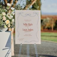 Modern Delicate Bows Standard Welcome Sign Medium Jewel Red Standard Indoor Foam Core M Welcome