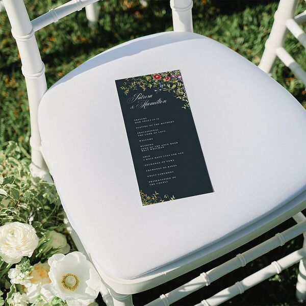 Opulent Garden Foil Wedding Programs Gold Dark Emerald Signature