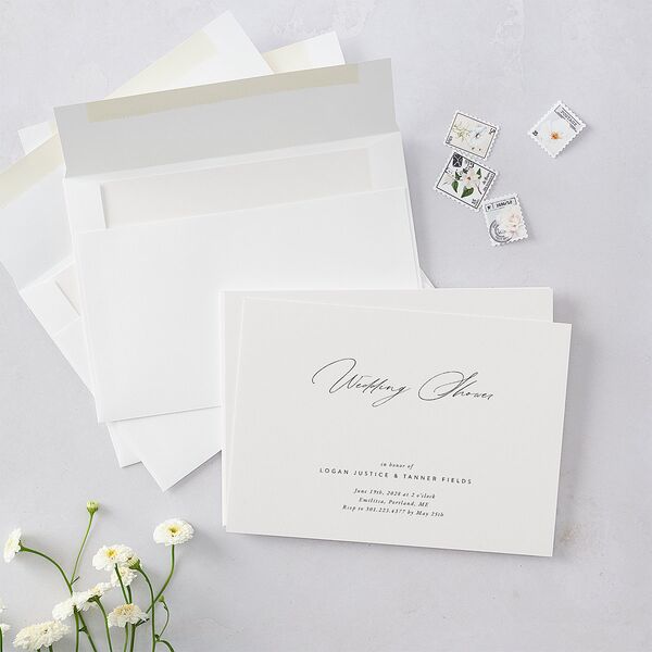 Romantic Minimal Rehearsal Dinner Invitations Snow Signature Blank