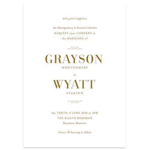 Country Club Wedding Invitations Umber Signature Blank No Standard