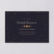 Celestial Galaxy Bridal Shower Invitations Dark Navy Signature Blank Standard