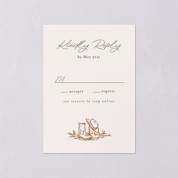 Western Wild Horses Wedding Response Cards Copper Signature