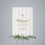 Cabana Stripes Bridal Shower Standard Welcome Sign Large Olive Standard Indoor Foam Core L Welcome