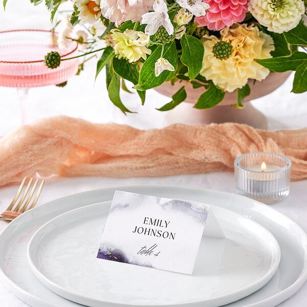 Painted Ethereal Place Cards Jewel Purple Signature