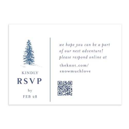 Etched Mountains QR Code RSVP Cards Moody Blue Signature Standard