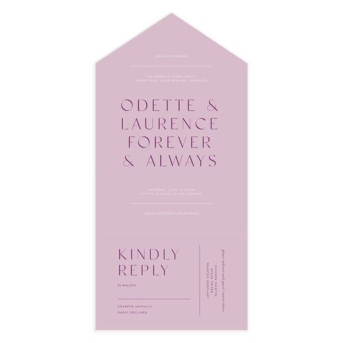 Surround All-in-One Wedding Invitations Amethyst Signature Light Both Recipient and Return Addresses No
