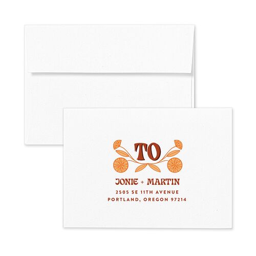 Wedstock Response Card Envelopes White Red Clay Return Address Signature Standard