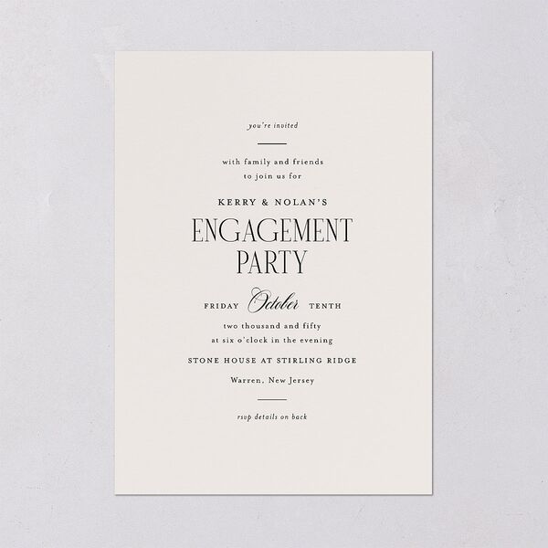 Cosmopolitan Engagement Party Invitations Champagne Signature Blank Standard