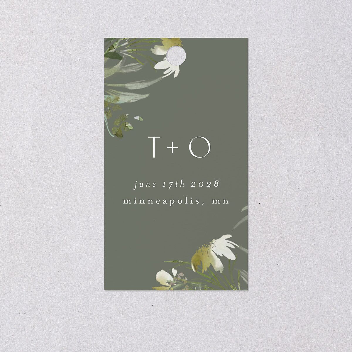 Gilded Greenery Favor Gift Tags Gold Deep Olive Signature