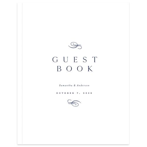 Flourishing Love Wedding Guest Book Navy