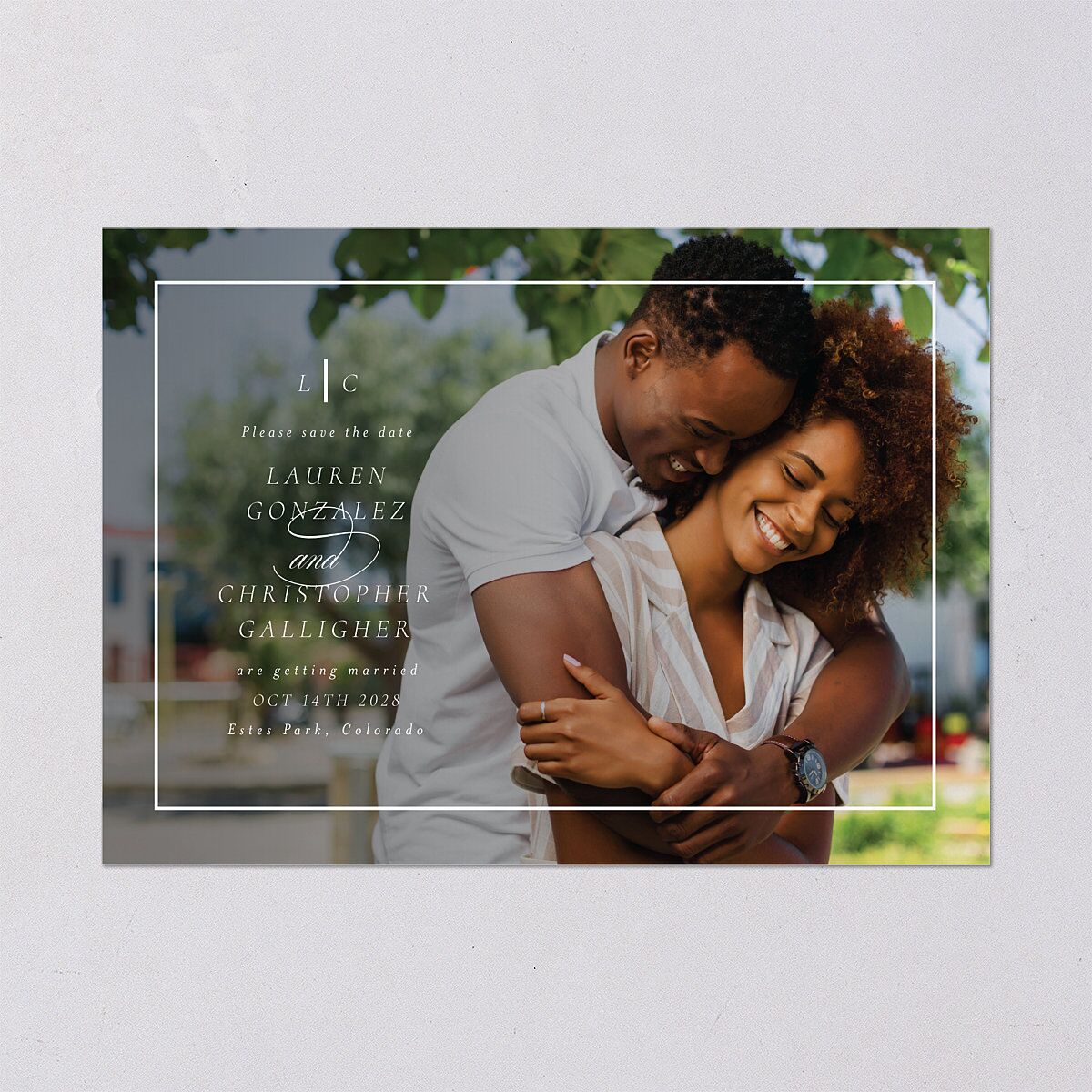 Lasting Frame Save the Date Cards Pure White Signature smooth Blank No Standard