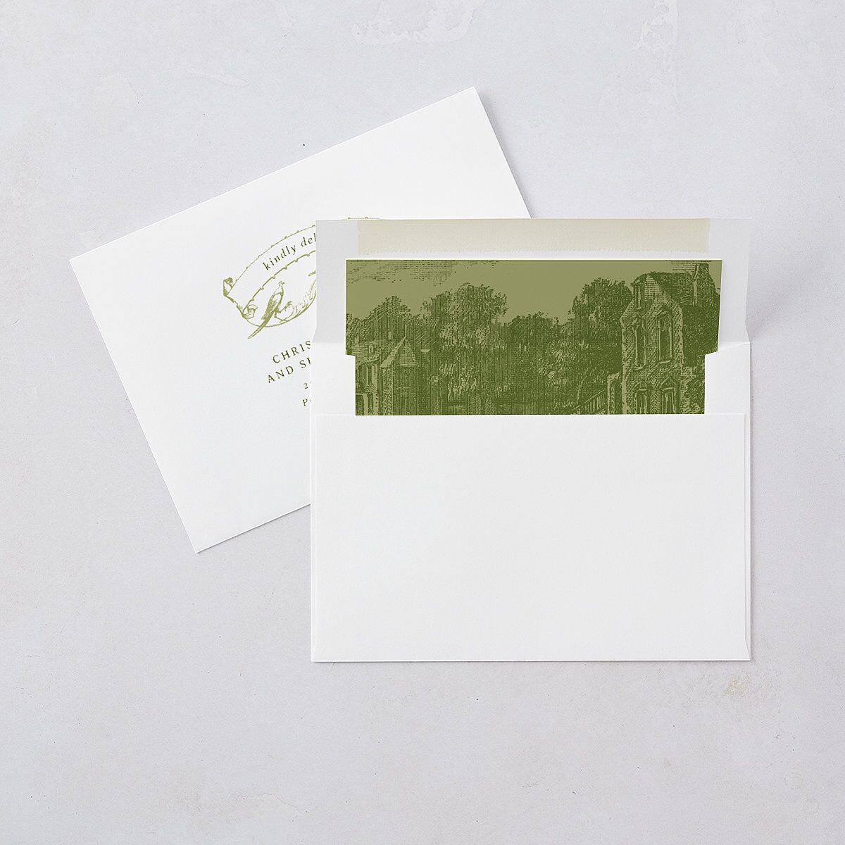 Vintage Toile Foil Wedding Invitations Gold Greenery Signature Blank No Standard
