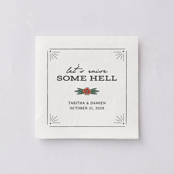 Til Death Tattoos Cocktail Napkins Linen Napkin Uncoined
