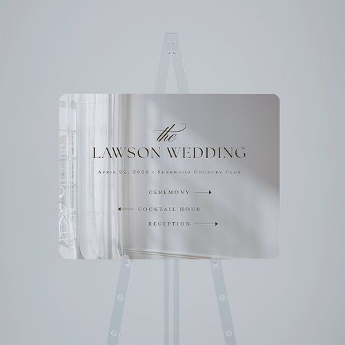 Classic Picture Photo Mirrored Acrylic Direction Sign Medium Sand Mirrored Acrylic M Direction Rounded