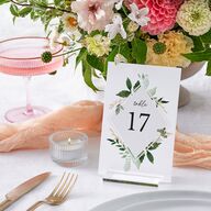 Leafy Frame Table Numbers Hunter Green Signature