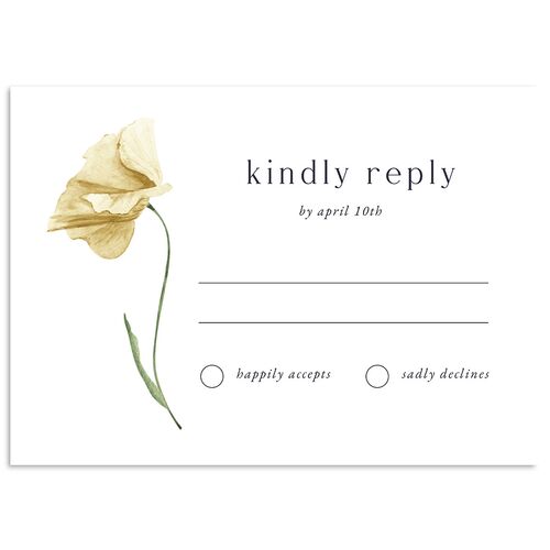 Wild Poppies Wedding Response Cards Dark Navy Signature Standard
