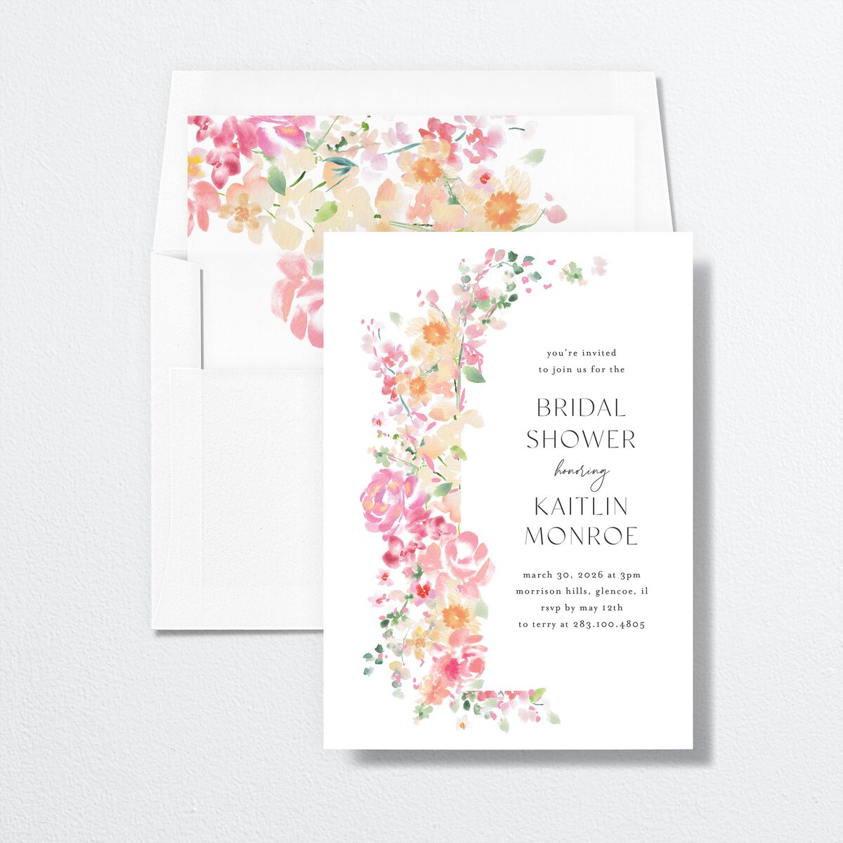 Pastel Arch Bridal Shower Invitations Pink Cotton Signature