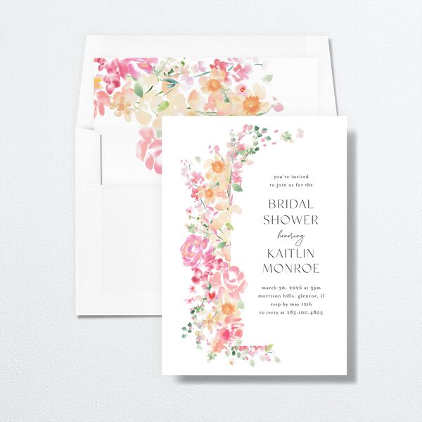 Pastel Arch Bridal Shower Invitations Pink Cotton Signature