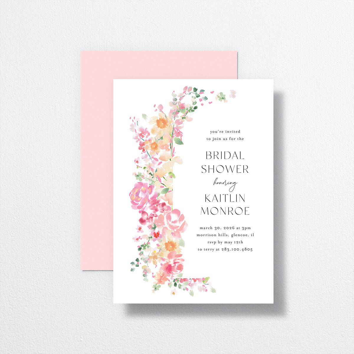 Pastel Arch Bridal Shower Invitations Pink Cotton Signature