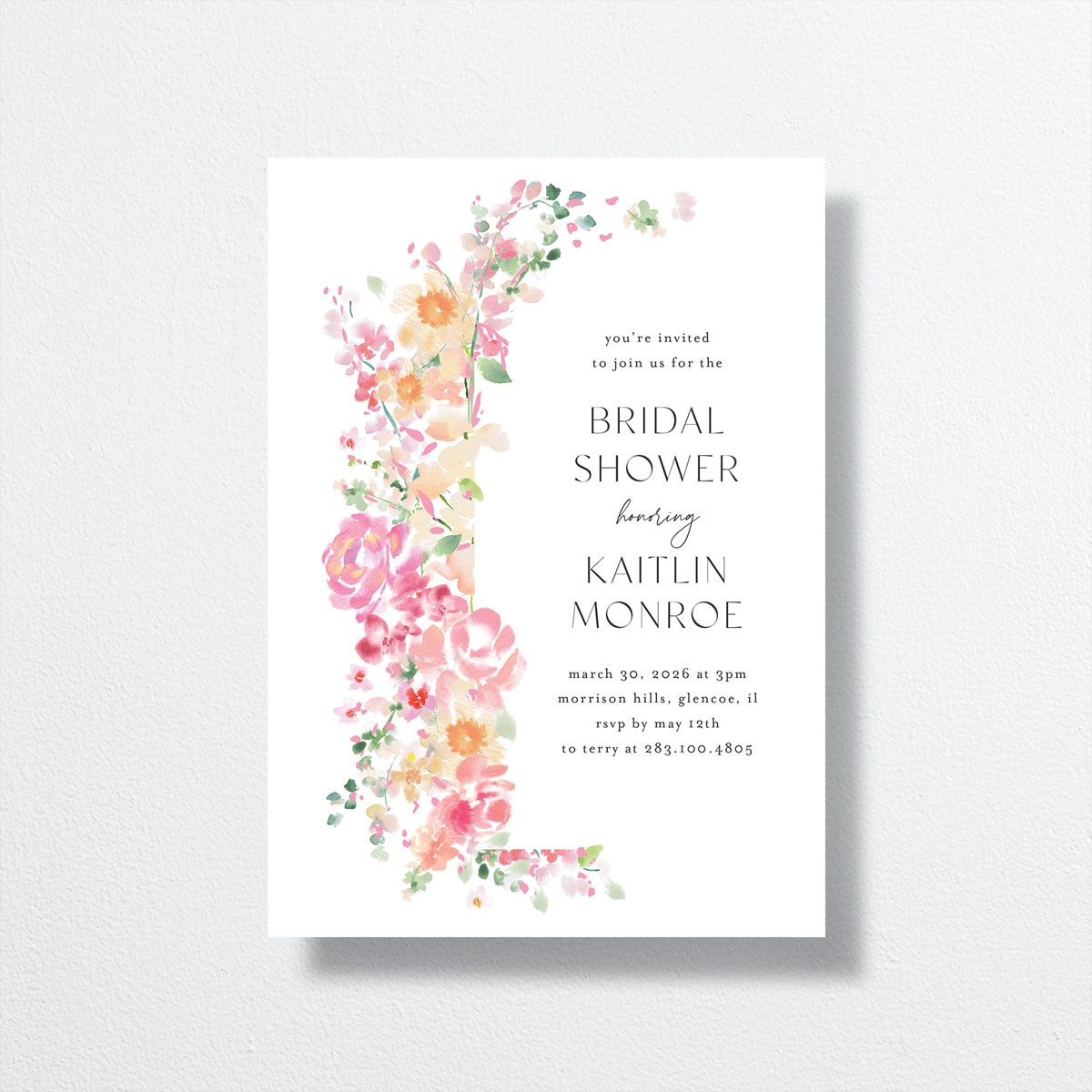 Pastel Arch Bridal Shower Invitations Pink Cotton Signature