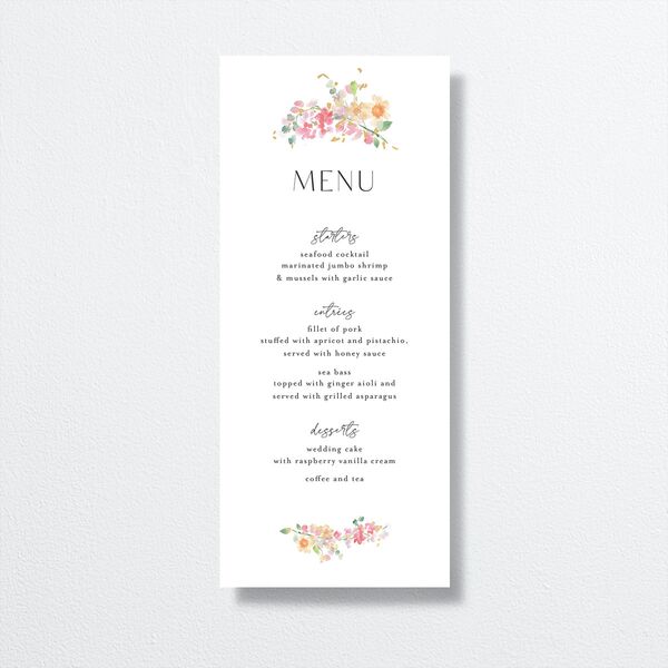 Pastel Arch Menus Gold Pink Cotton Signature