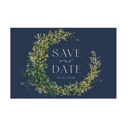 Harvest Crescent Save The Date Postcards  Moody Blue