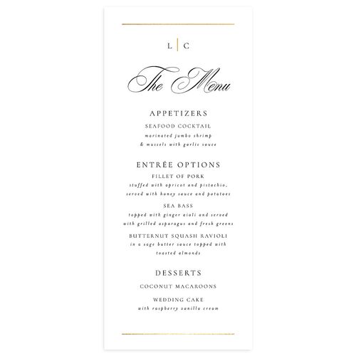 Timeless Frame Menus Gold Licorice Signature