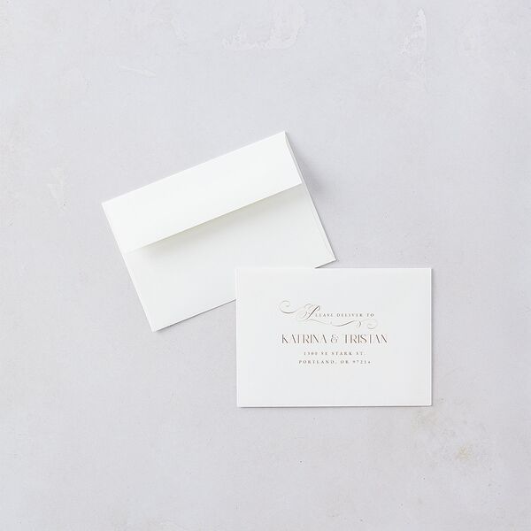 Once Upon a Time Wedding Response Cards Gold Linen Signature Standard