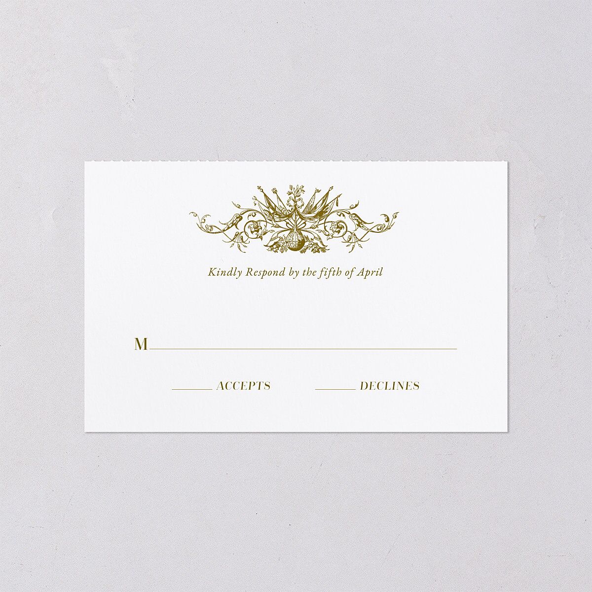 Ornate Vintage Crest All-in-One Wedding Invitations — view 4