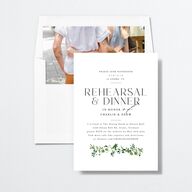 Simple Vine Rehearsal Dinner Invitations Deep Olive Signature