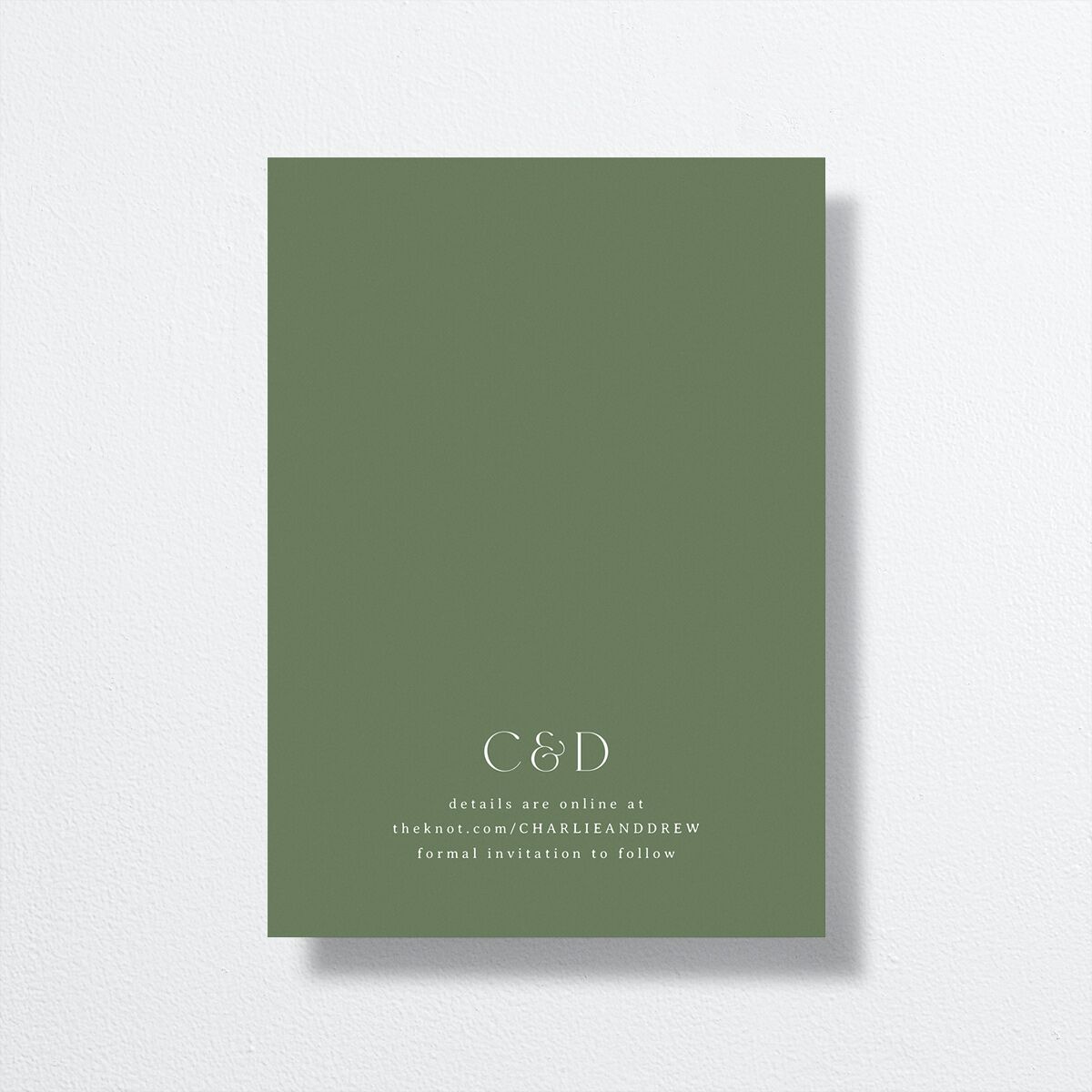 Simple Vine Save the Date Cards Deep Olive Signature smooth No