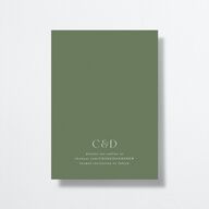 Simple Vine Save the Date Cards Deep Olive Signature smooth No