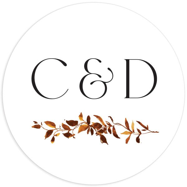 Simple Vine Wedding Stickers