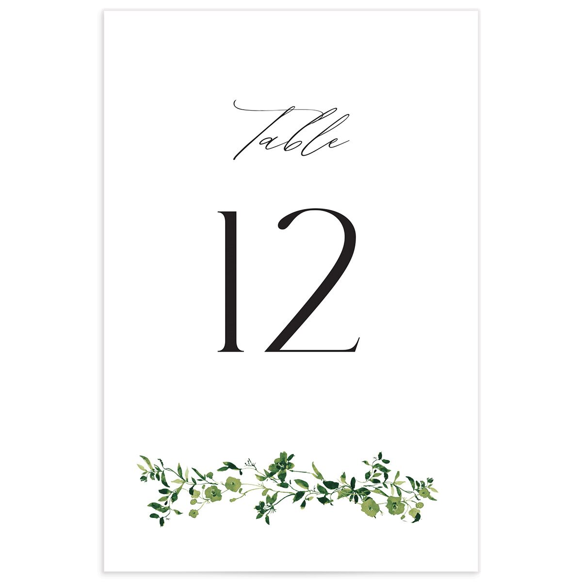 Simple Vine Table Numbers