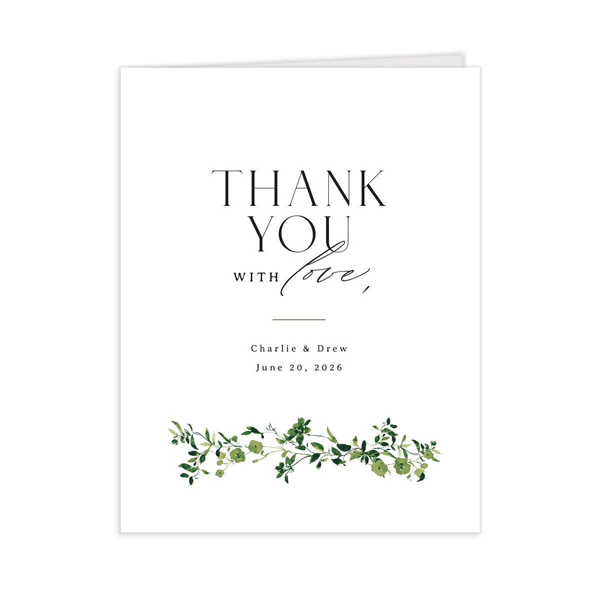 Simple Vine Thank You Cards