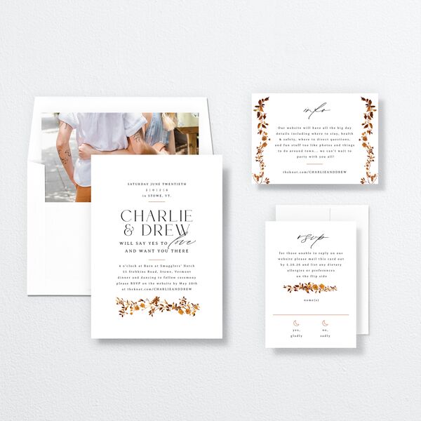 Simple Vine Wedding Invitations suite