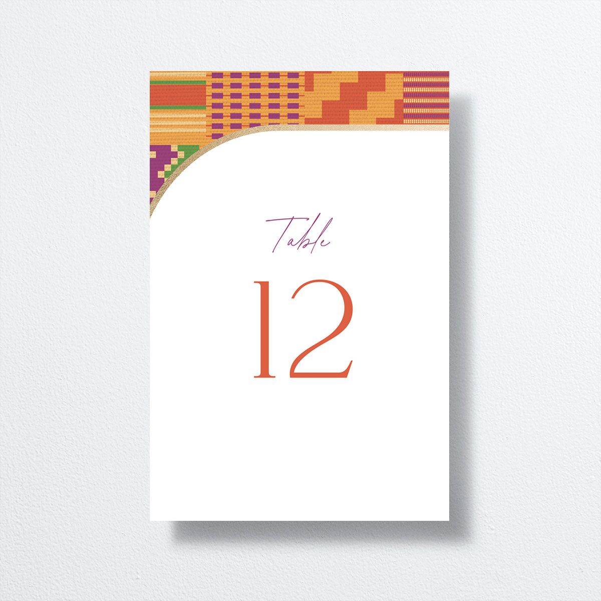 Ankara Print Table Numbers Gold Marigold Signature