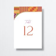 Ankara Print Table Numbers Gold Marigold Signature
