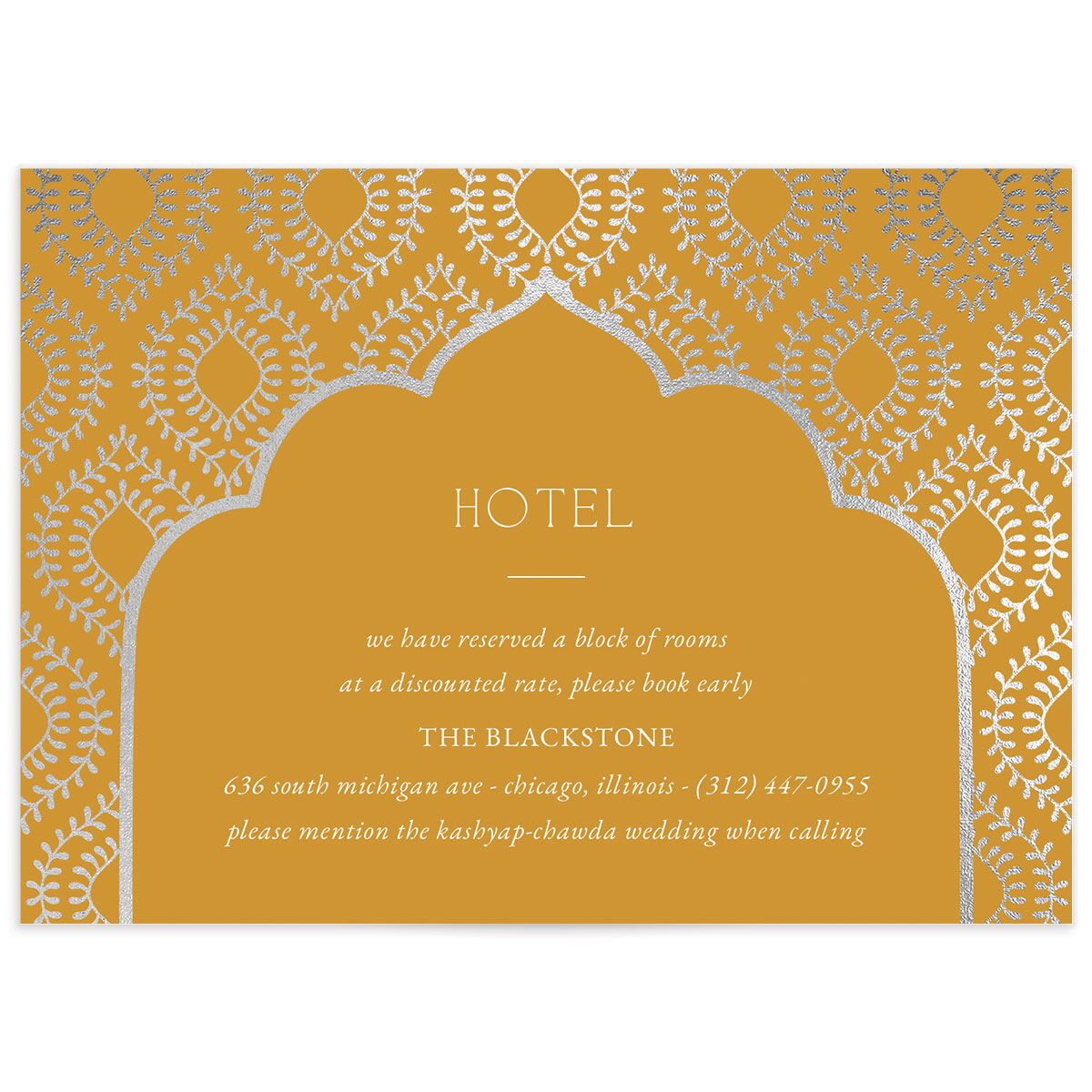 Gilded Lehenga Wedding Enclosure Cards