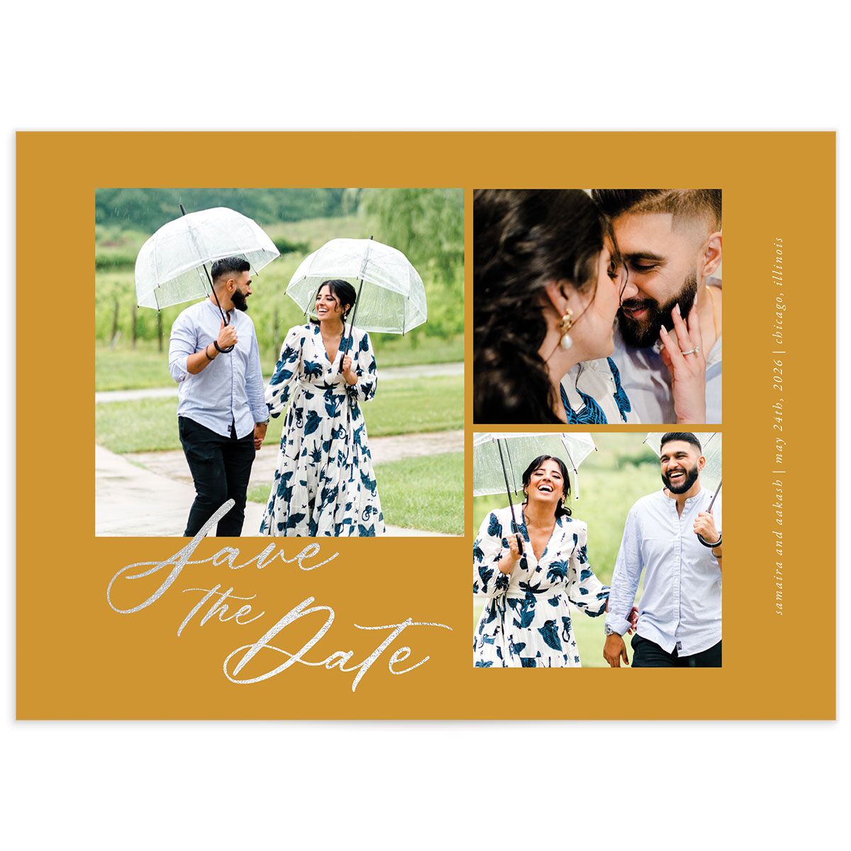Gilded Lehenga Save the Date Cards